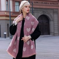 Women's Scarf High-grade Heart Printing Mid-length Warm Autumn And Winter Scarf New Winter Fashion Commuter Scarf For Women main image 4