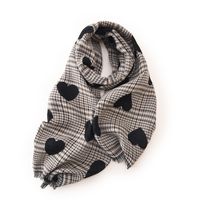 Women's Scarf High-grade Heart Printing Mid-length Warm Autumn And Winter Scarf New Winter Fashion Commuter Scarf For Women sku image 1