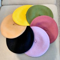 Women's Korean Style Solid Color Plush Eaveless Beret Hat main image 1