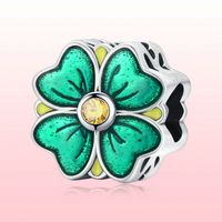 Casual Four Leaf Clover Heart Shape Frog Sterling Silver Inlay Malachite Glass Zircon Jewelry Accessories main image 4