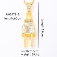 Hip-hop Vintage Style Rock Geometric Stainless Steel Alloy Plating Inlay Zircon Gold Plated Silver Plated Men's Pendant Necklace sku image 1