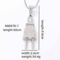 Hip-hop Vintage Style Rock Geometric Stainless Steel Alloy Plating Inlay Zircon Gold Plated Silver Plated Men's Pendant Necklace sku image 2