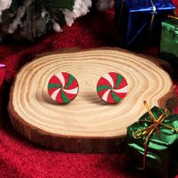 1 Pair Cute Christmas Tree Santa Claus Sock Wood Ear Studs sku image 15