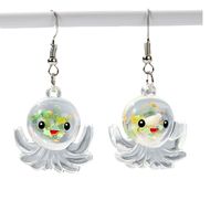 Wholesale Jewelry Cartoon Style Cute Octopus Plastic Resin Luminous Transparent Drop Earrings main image 3
