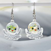 Wholesale Jewelry Cartoon Style Cute Octopus Plastic Resin Luminous Transparent Drop Earrings sku image 5