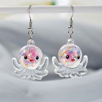 Wholesale Jewelry Cartoon Style Cute Octopus Plastic Resin Luminous Transparent Drop Earrings sku image 1