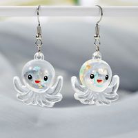 Wholesale Jewelry Cartoon Style Cute Octopus Plastic Resin Luminous Transparent Drop Earrings sku image 2