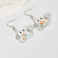 Wholesale Jewelry Cartoon Style Cute Crab Plastic Resin Luminous Transparent Drop Earrings main image 3