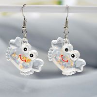 Wholesale Jewelry Cartoon Style Cute Crab Plastic Resin Luminous Transparent Drop Earrings sku image 2