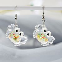 Wholesale Jewelry Cartoon Style Cute Crab Plastic Resin Luminous Transparent Drop Earrings sku image 5