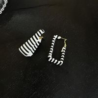 1 Pair Casual C Shape Stripe Stoving Varnish Mixed Materials Earrings Ear Studs sku image 1