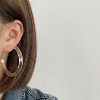 1 Pair Simple Style C Shape Polishing Transparent Arylic Resin Ear Studs main image 5