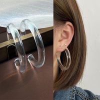 1 Pair Simple Style C Shape Polishing Transparent Arylic Resin Ear Studs sku image 3