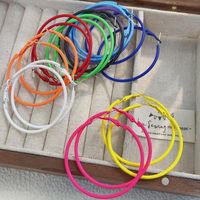 1 Pair Ig Style Simple Style Round Stoving Varnish Plating Alloy Hoop Earrings main image 1