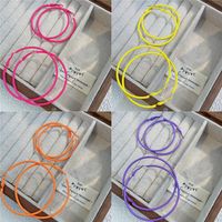1 Pair Ig Style Simple Style Round Stoving Varnish Plating Alloy Hoop Earrings main image 3