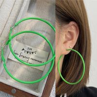 1 Pair Ig Style Simple Style Round Stoving Varnish Plating Alloy Hoop Earrings sku image 6