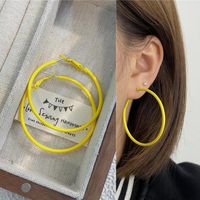 1 Pair Ig Style Simple Style Round Stoving Varnish Plating Alloy Hoop Earrings sku image 9