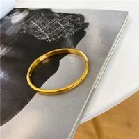 Simple Style Solid Color Titanium Steel Plating Bangle main image 3