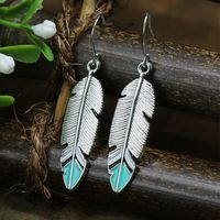 Wholesale Jewelry Casual Bohemian Round Rhombus Alloy Turquoise Hollow Out Inlay Drop Earrings sku image 5