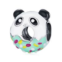 Casual Brillante Panda Plata Esterlina Embutido Circón Accesorios De Joyería sku image 3
