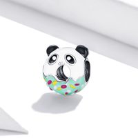 Casual Shiny Panda Sterling Silver Inlay Zircon Jewelry Accessories main image 5