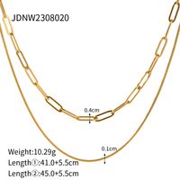 Ig-stil Einfarbig Rostfreier Stahl Überzug 18 Karat Vergoldet Halskette sku image 3
