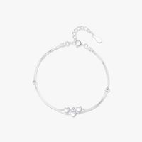 Ig Style Sweet Simple Style Heart Shape Sterling Silver Rhodium Plated Bracelets In Bulk main image 2