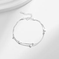 Ig Style Sweet Simple Style Heart Shape Sterling Silver Rhodium Plated Bracelets In Bulk main image 4