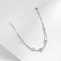 Ig Style Sweet Simple Style Heart Shape Sterling Silver Rhodium Plated Bracelets In Bulk main image 3