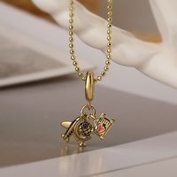 Simple Style Streetwear Bus Airplane Copper 18k Gold Plated Pendant Necklace In Bulk sku image 1