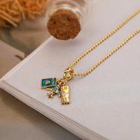Simple Style Streetwear Bus Airplane Copper 18k Gold Plated Pendant Necklace In Bulk sku image 2