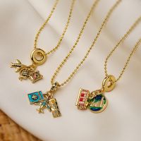 Simple Style Streetwear Bus Airplane Copper 18k Gold Plated Pendant Necklace In Bulk main image 1