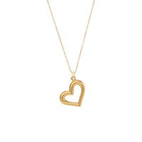 Stainless Steel 18K Gold Plated Simple Style Commute Polishing Plating Heart Shape Pendant Necklace main image 3