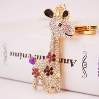 Cute Giraffe Alloy Unisex Bag Pendant Keychain main image 2