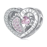 Casual Shiny Colorful Heart Shape Sterling Silver Inlay Zircon Jewelry Accessories sku image 4
