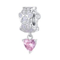 Casual Shiny Colorful Heart Shape Sterling Silver Inlay Zircon Jewelry Accessories sku image 6