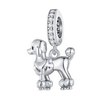 Casual Cute Dog Squirrel Sterling Silver Inlay Zircon Jewelry Accessories sku image 3