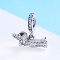 Casual Cute Dog Squirrel Sterling Silver Inlay Zircon Jewelry Accessories main image 2
