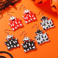 Wholesale Jewelry Hip-hop Funny Monster Skull Grimace Arylic Alloy Drop Earrings main image 5