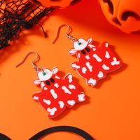Wholesale Jewelry Hip-hop Funny Monster Skull Grimace Arylic Alloy Drop Earrings sku image 6