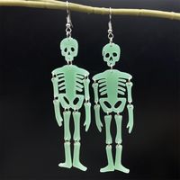 1 Pair Hip-hop Funny Classic Style Skeleton Skull Printing Three-dimensional Arylic Drop Earrings main image 1