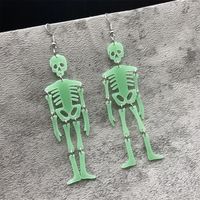 1 Pair Hip-hop Funny Classic Style Skeleton Skull Printing Three-dimensional Arylic Drop Earrings sku image 3