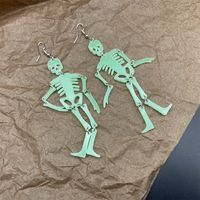 1 Pair Hip-hop Funny Classic Style Skeleton Skull Printing Three-dimensional Arylic Drop Earrings main image 2