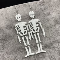 1 Pair Hip-hop Funny Classic Style Skeleton Skull Printing Three-dimensional Arylic Drop Earrings sku image 2