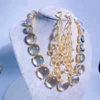 Elegant Glam Classic Style Water Droplets Resin Alloy Wholesale Earrings Necklace main image 9