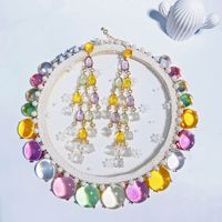 Elegant Glam Classic Style Water Droplets Resin Alloy Wholesale Earrings Necklace main image 10
