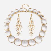 Elegant Glam Classic Style Water Droplets Resin Alloy Wholesale Earrings Necklace sku image 2
