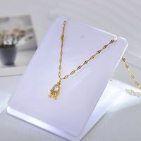 Simple Style Geometric Titanium Steel Copper Plating Inlay Zircon Pendant Necklace sku image 2