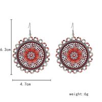 Wholesale Jewelry Baroque Style Round Metal Printing Drop Earrings main image 3