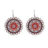 Wholesale Jewelry Baroque Style Round Metal Printing Drop Earrings main image 2
